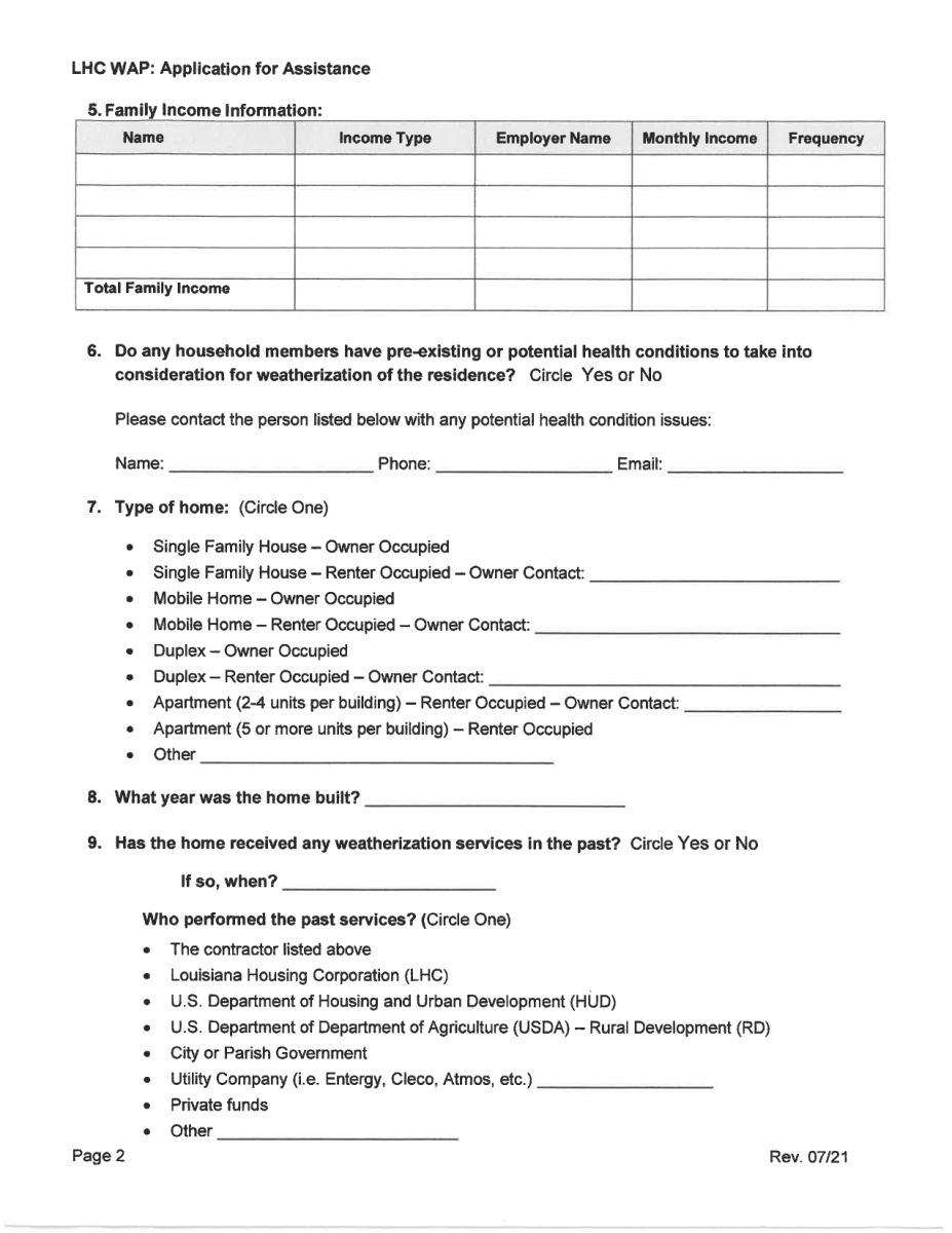 Weatherization Assistance Program Application page 3